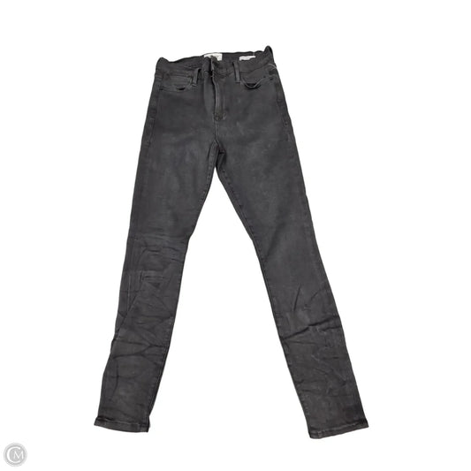 Jeans Skinny By Frame In Black Denim, Size: 6