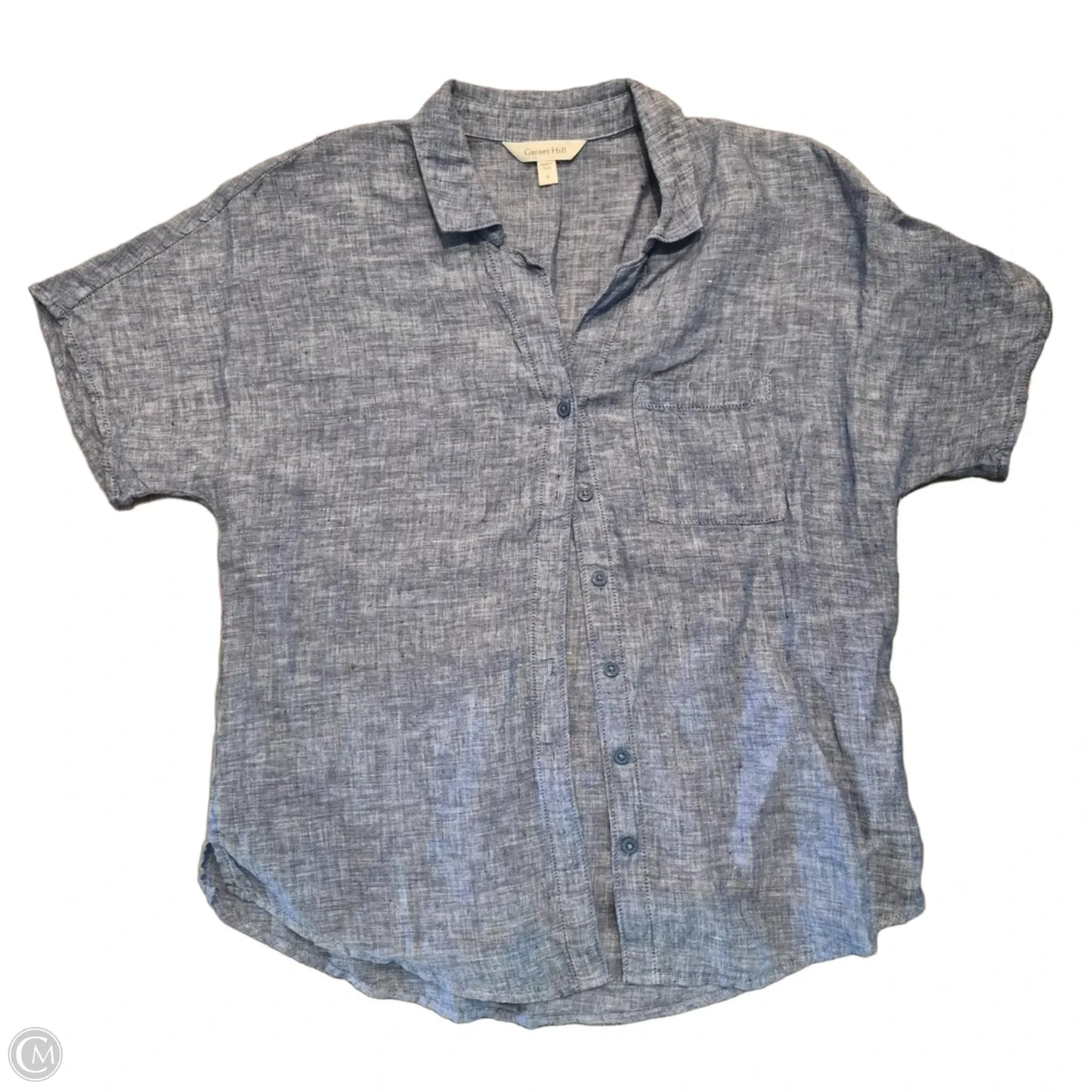 Top Short Sleeve By Garnet Hill In Blue, Size: M