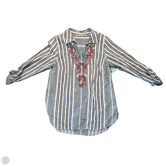 Top 3/4 Sleeve By Soft Surroundings In Striped Pattern, Size: S