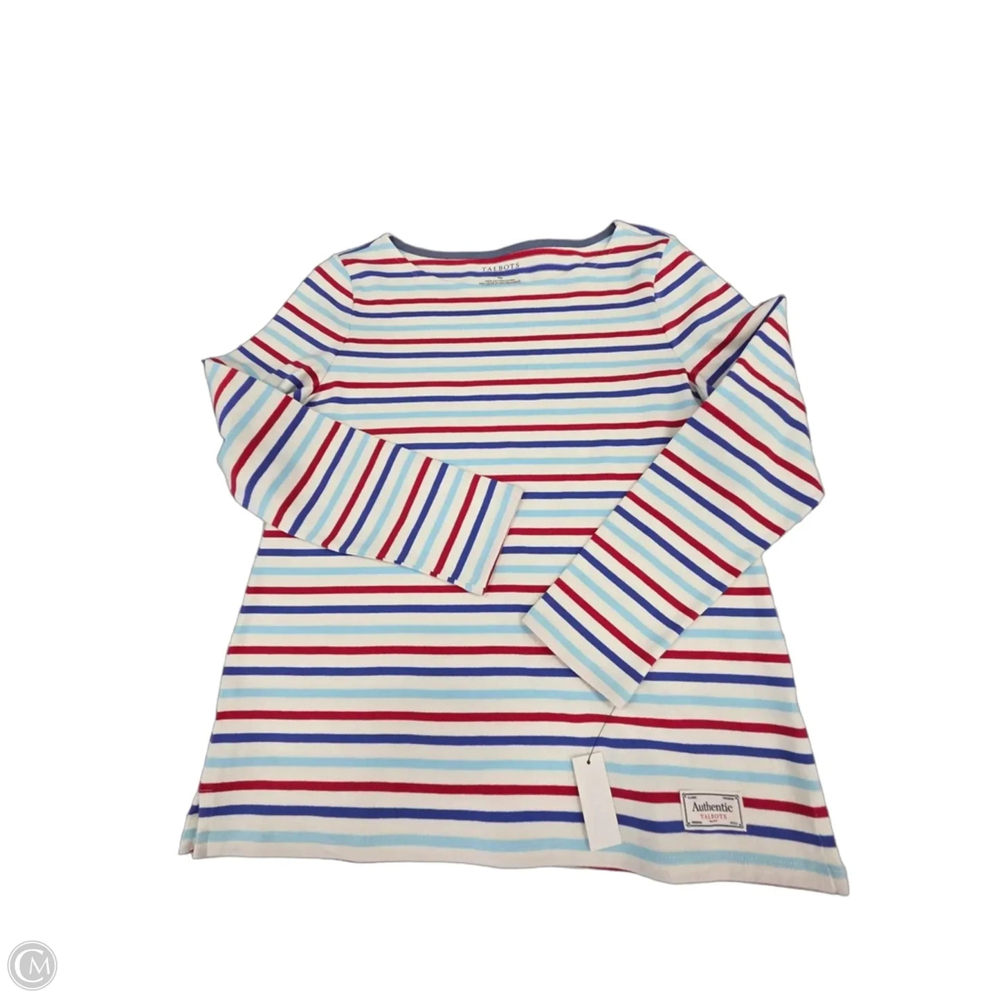 Top Long Sleeve By Talbots In Blue Red & White, Size: Mp
