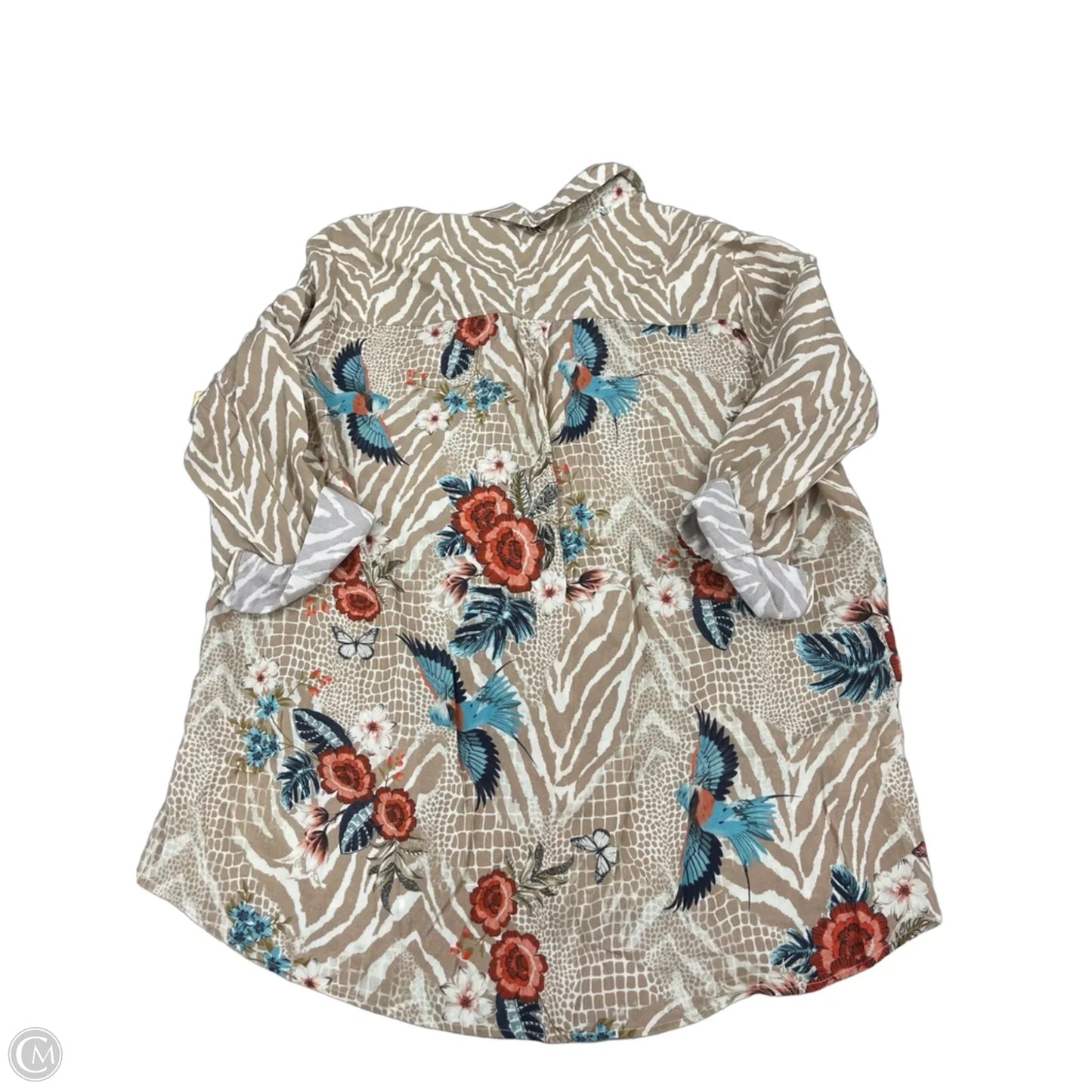 Top Long Sleeve By Multiples In Animal Print, Size: L