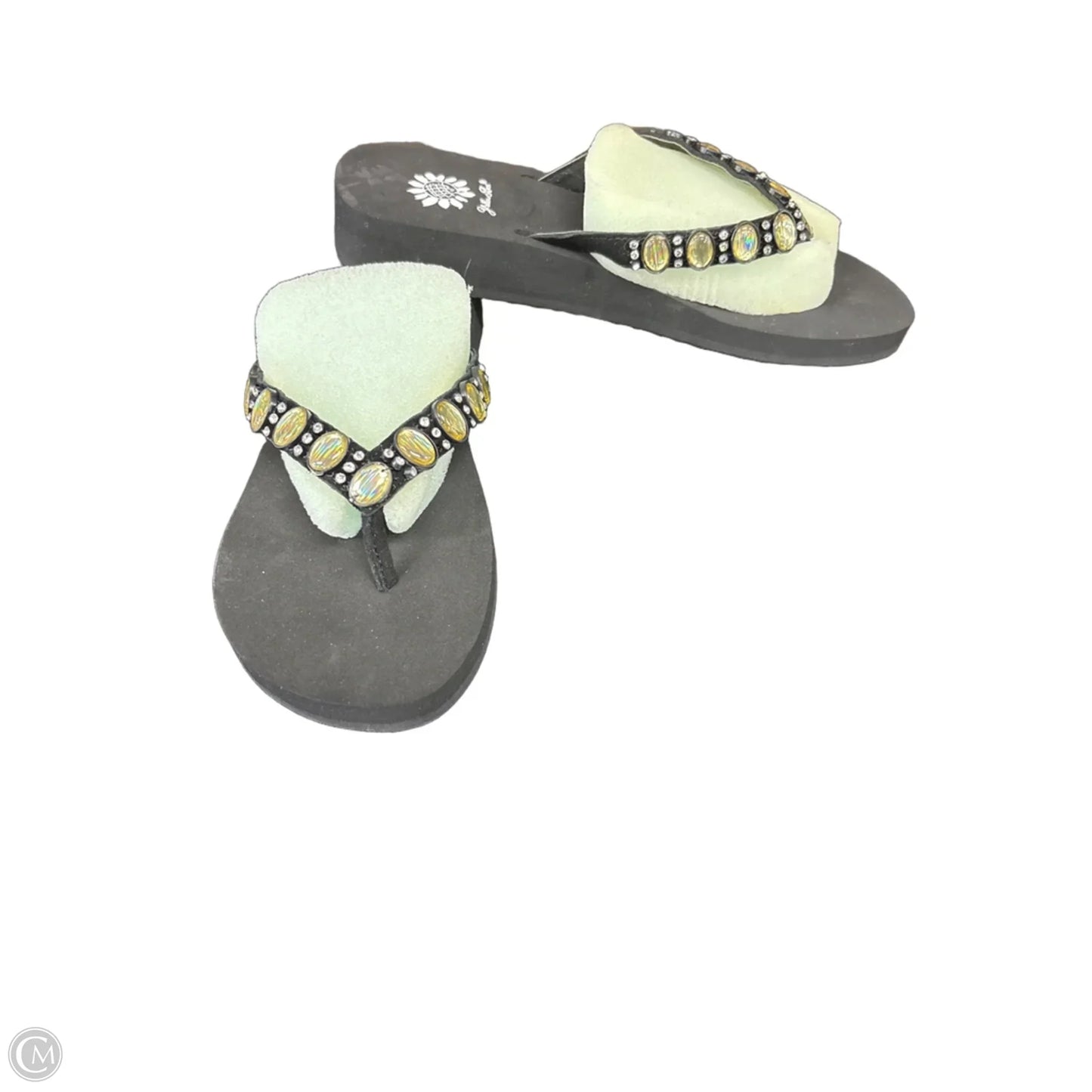 Sandals Flip Flops By Yellow Box In Black, Size: 7.5