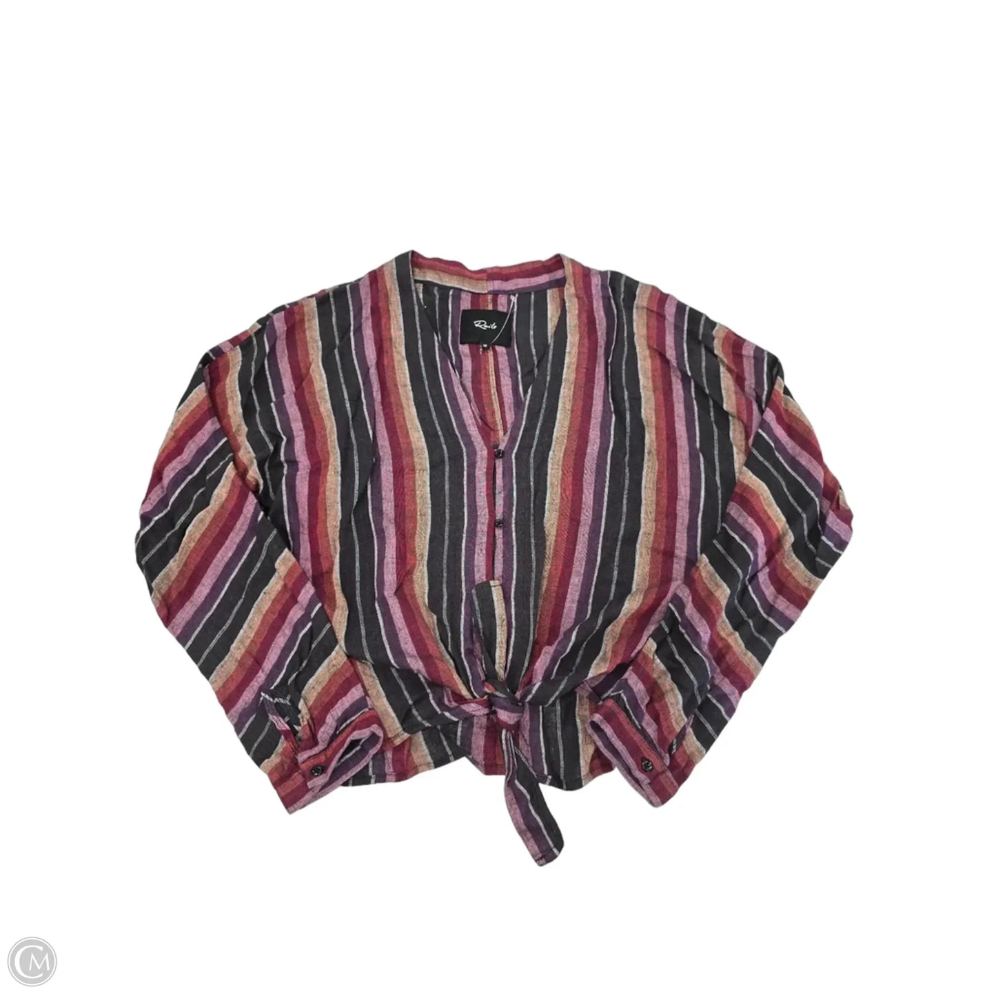 Top Long Sleeve By Rails In Black & Purple, Size: Xs