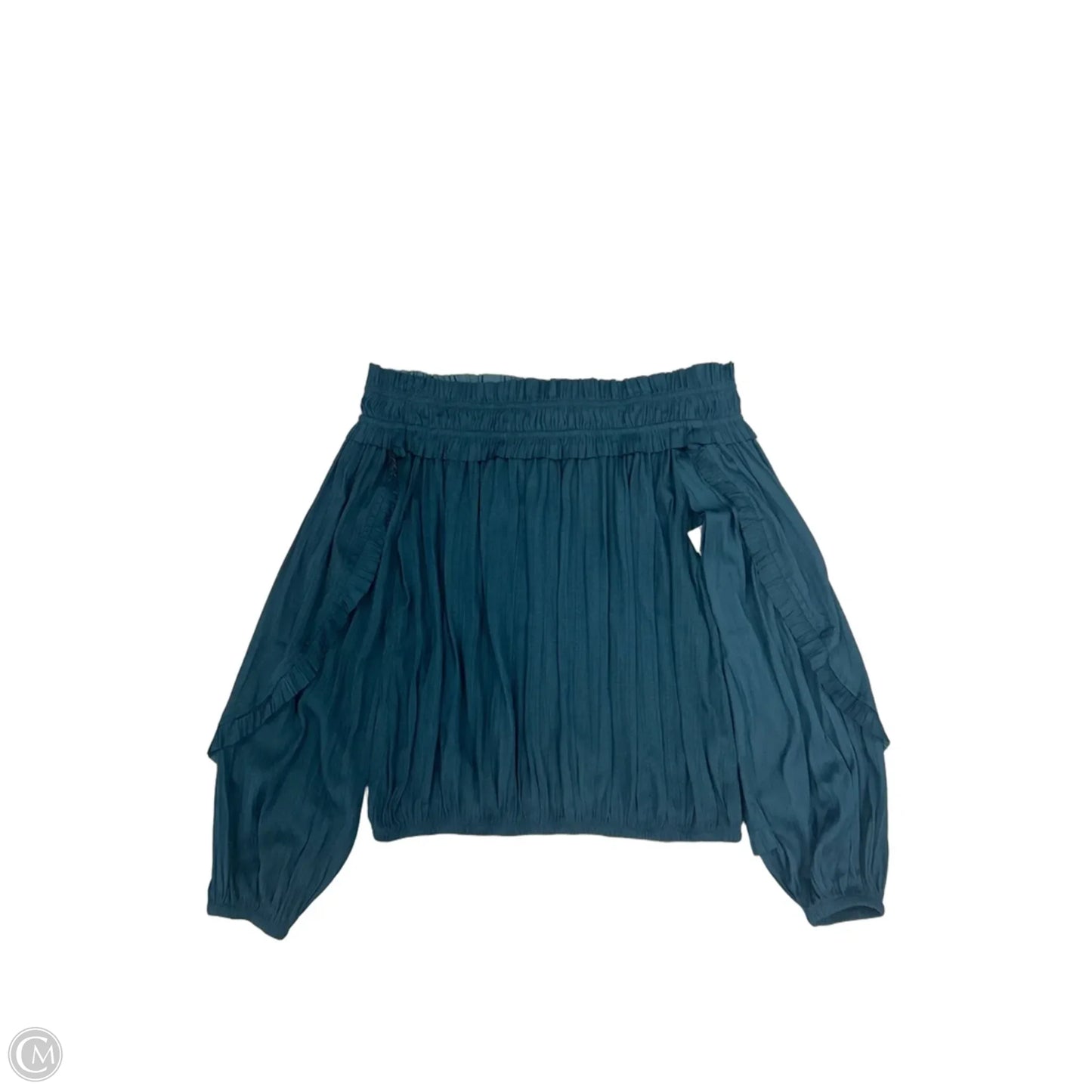 Top Long Sleeve By Evereve In Teal, Size: Xs