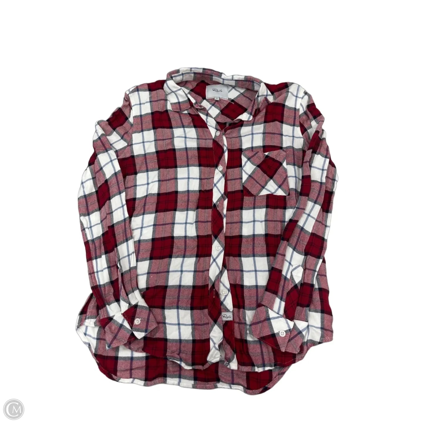 Top Long Sleeve By Rails In Plaid Pattern, Size: S