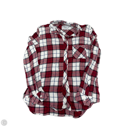 Top Long Sleeve By Rails In Plaid Pattern, Size: S