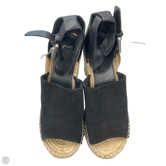 Sandals Heels Wedge By Marc Fisher In Black & Cream, Size: 6.5