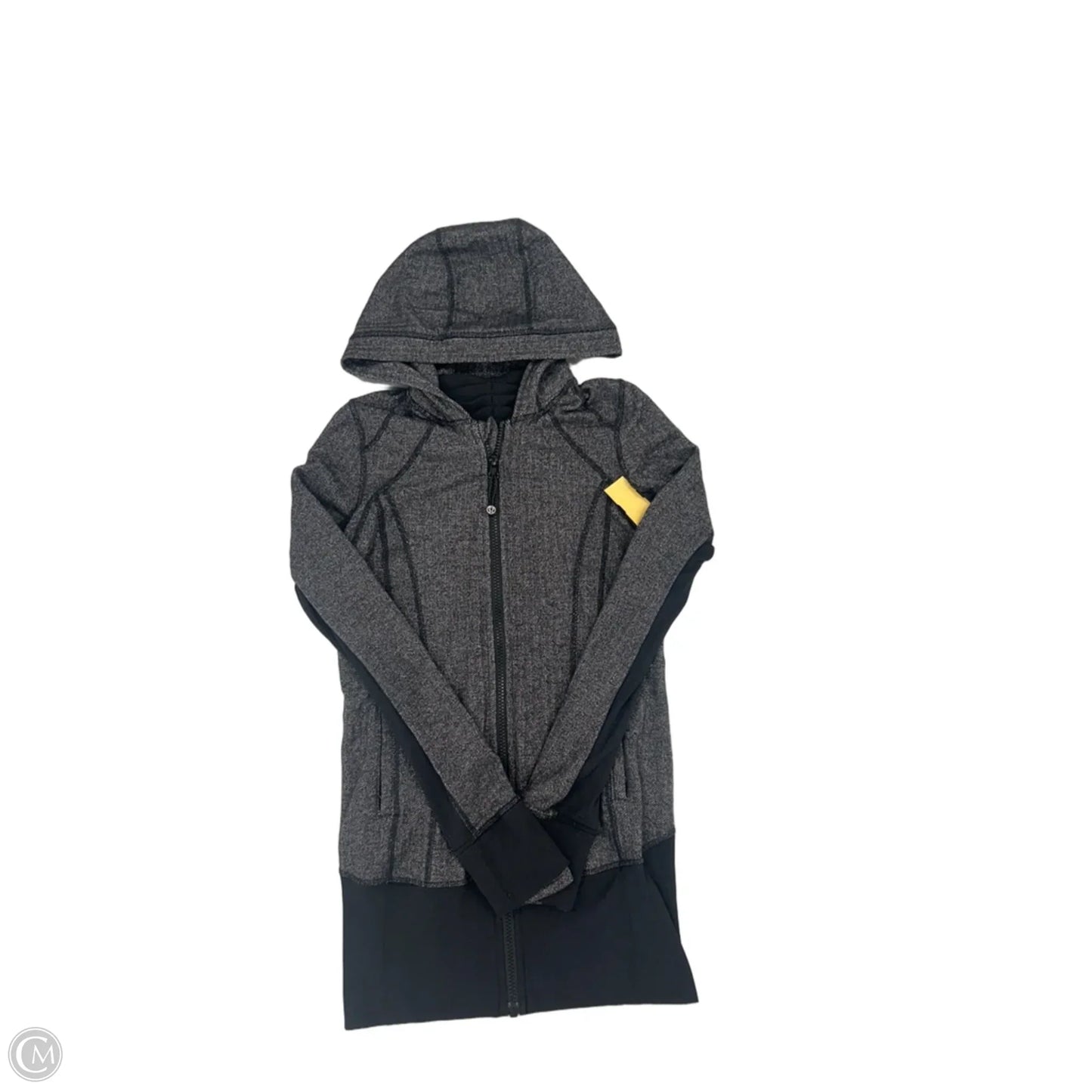 Athletic Top Long Sleeve Hoodie By Lululemon In Grey, Size: 4