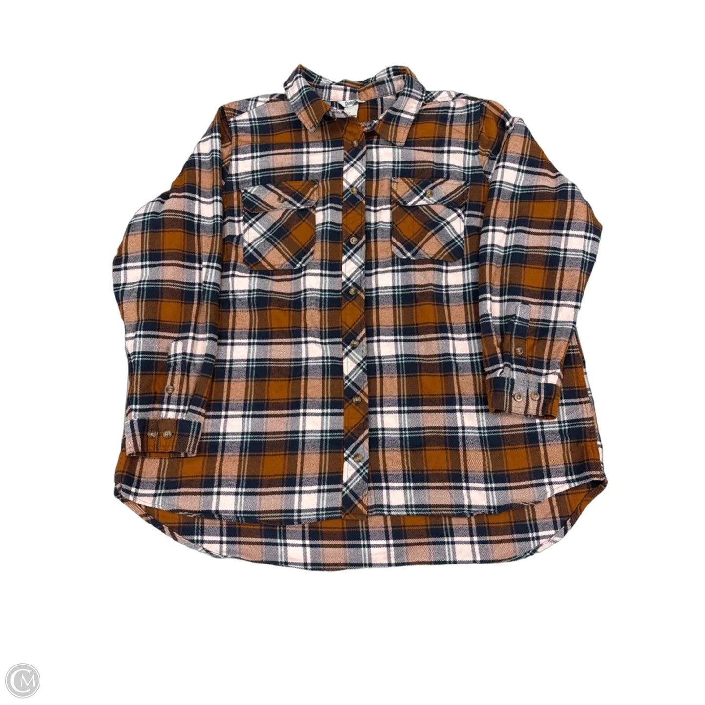 Top Long Sleeve By Duluth Trading In Plaid Pattern, Size: 2x