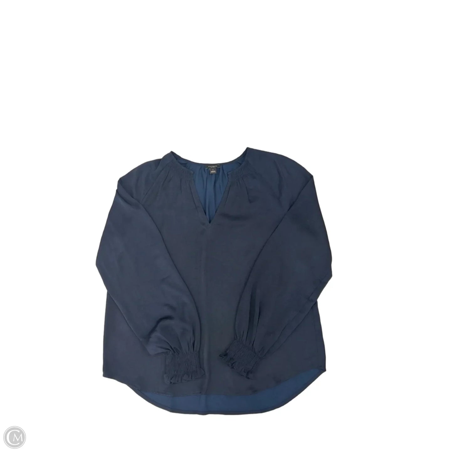 Top Long Sleeve By Ann Taylor In Navy, Size: S