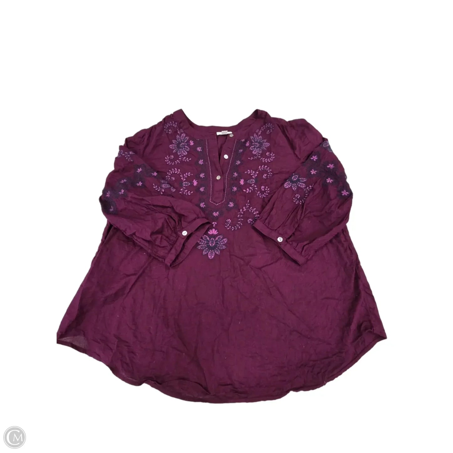 Top 3/4 Sleeve By J. Jill In Purple, Size: Xl