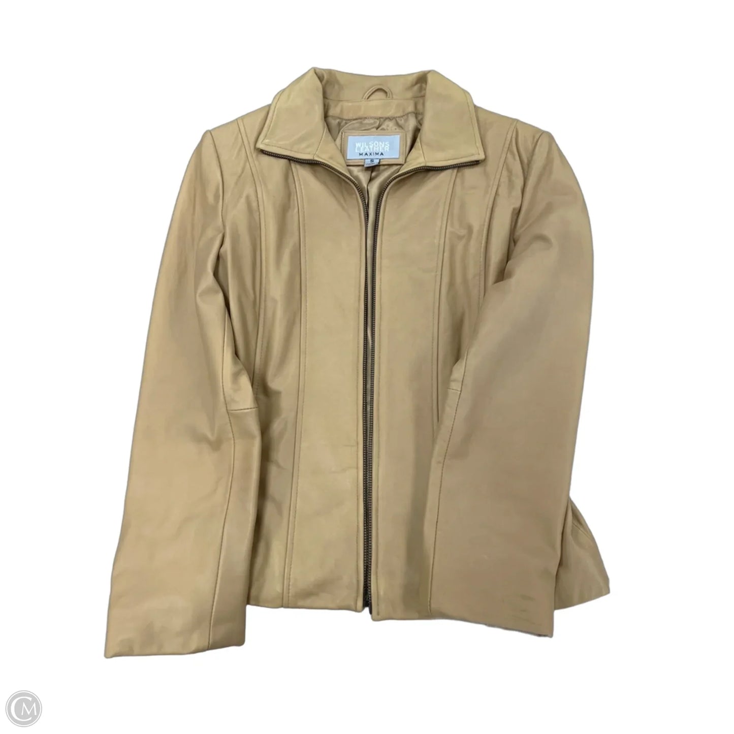 Jacket Leather By Wilsons Leather In Tan, Size: S