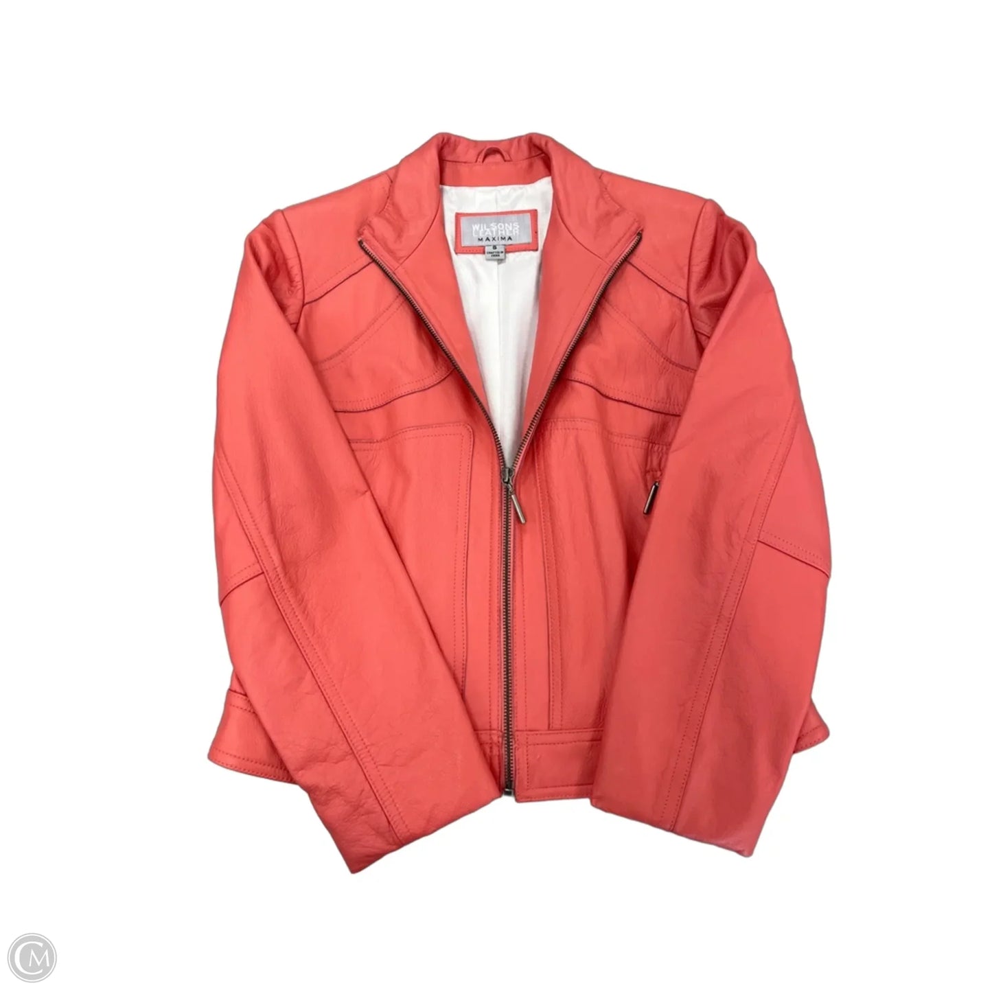 Jacket Leather By Wilsons Leather In Pink, Size: S