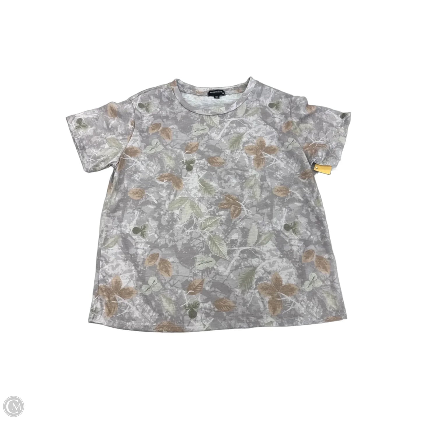 Top Short Sleeve By Originality In Taupe, Size: Xl