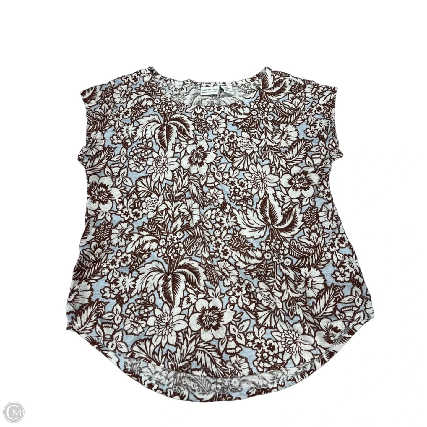 Top Short Sleeve By Rachel Zoe In Blue & Brown, Size: M