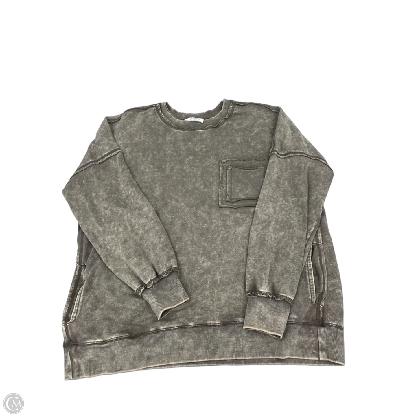 Sweatshirt Crewneck By Zenana In Brown, Size: L