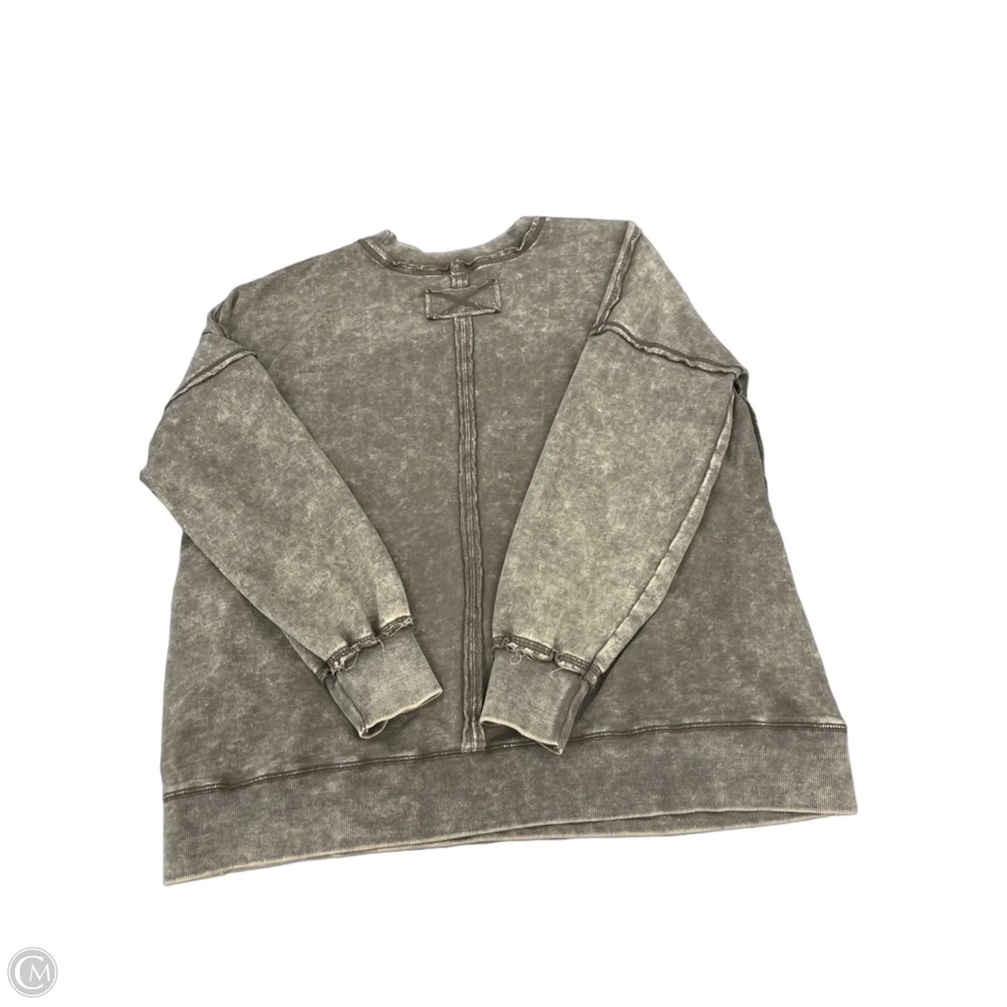 Sweatshirt Crewneck By Zenana In Brown, Size: L