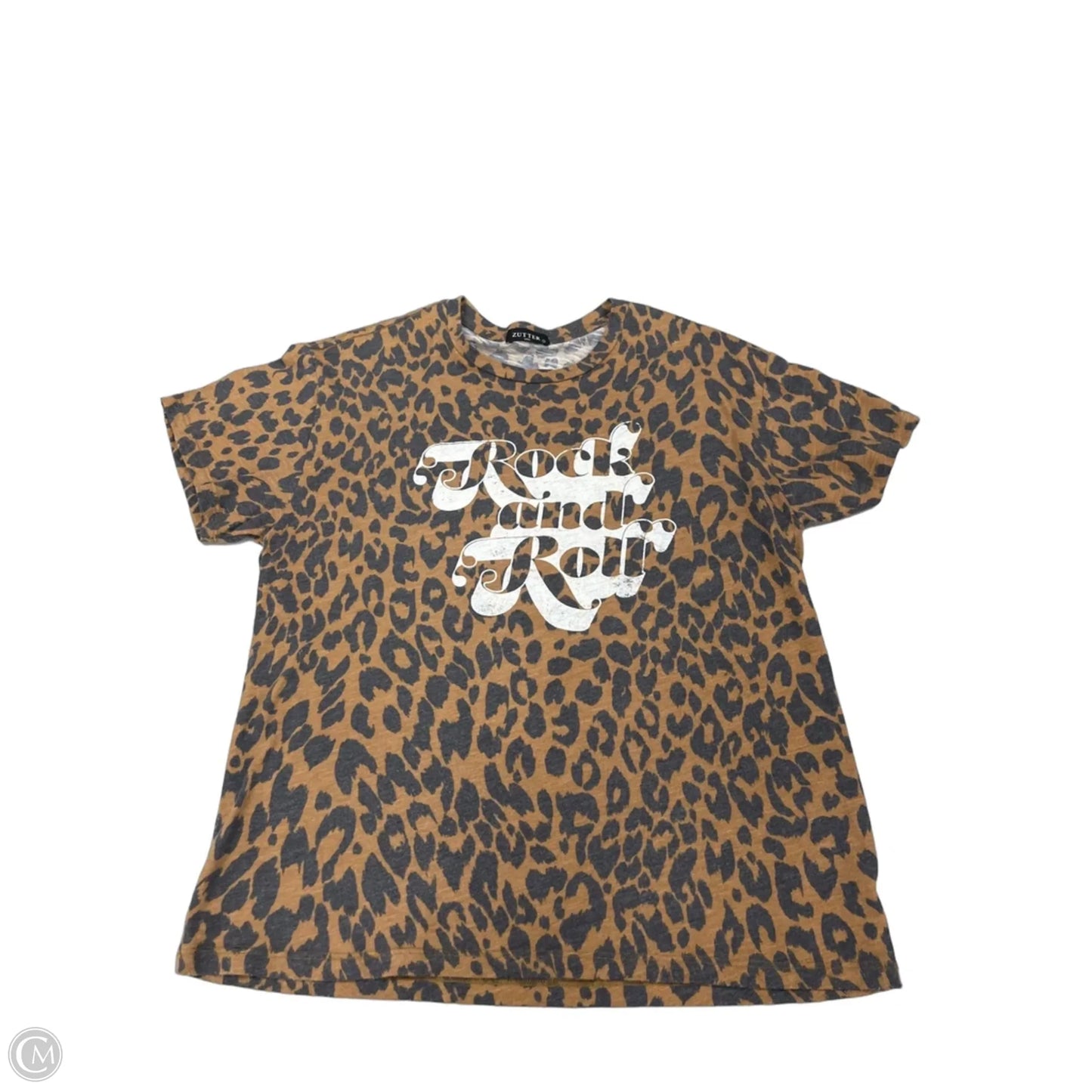 Top Short Sleeve By Zutter In Animal Print, Size: S