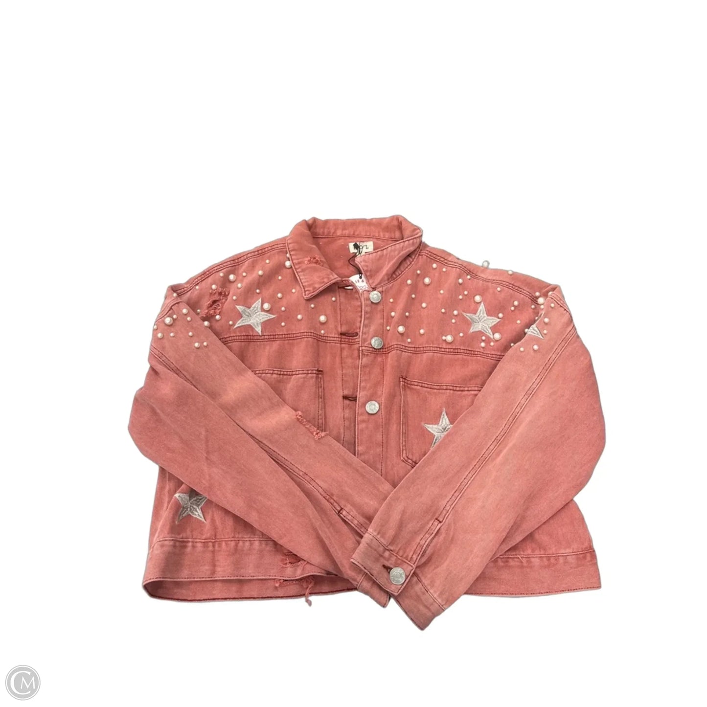 Jacket Denim By Pol In Pink, Size: L