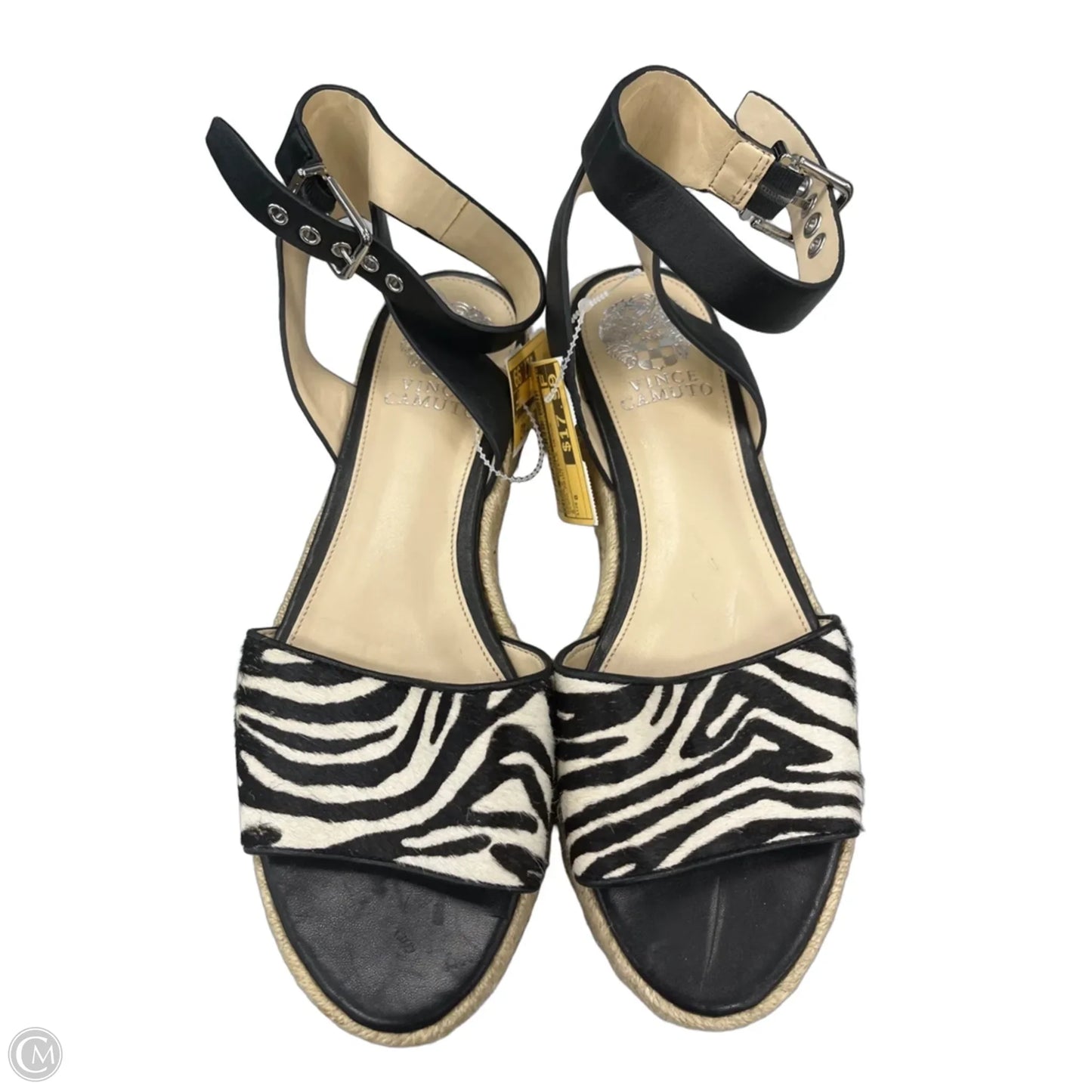 Sandals Heels Wedge By Vince Camuto In Zebra Print, Size: 8
