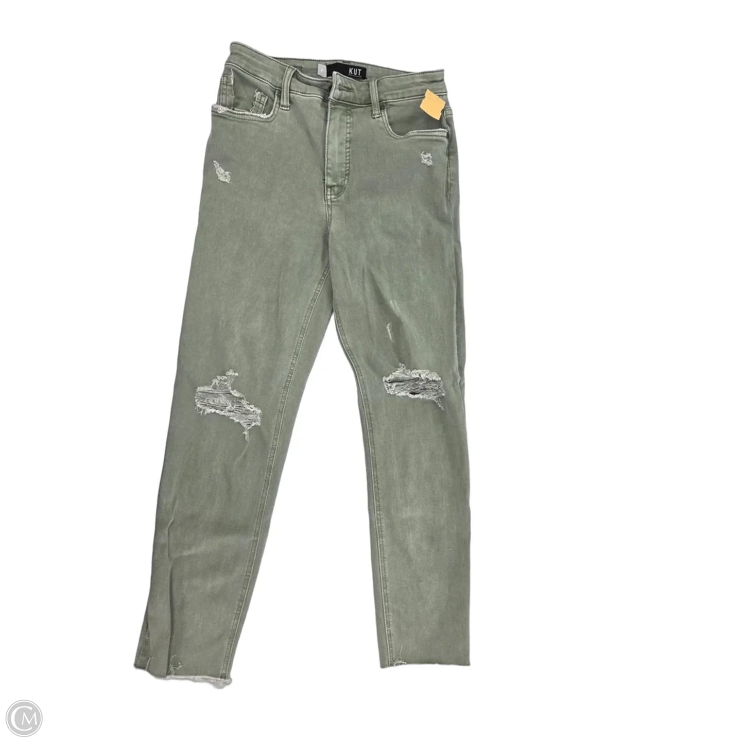 Jeans Straight By Kut In Green Denim, Size: 2