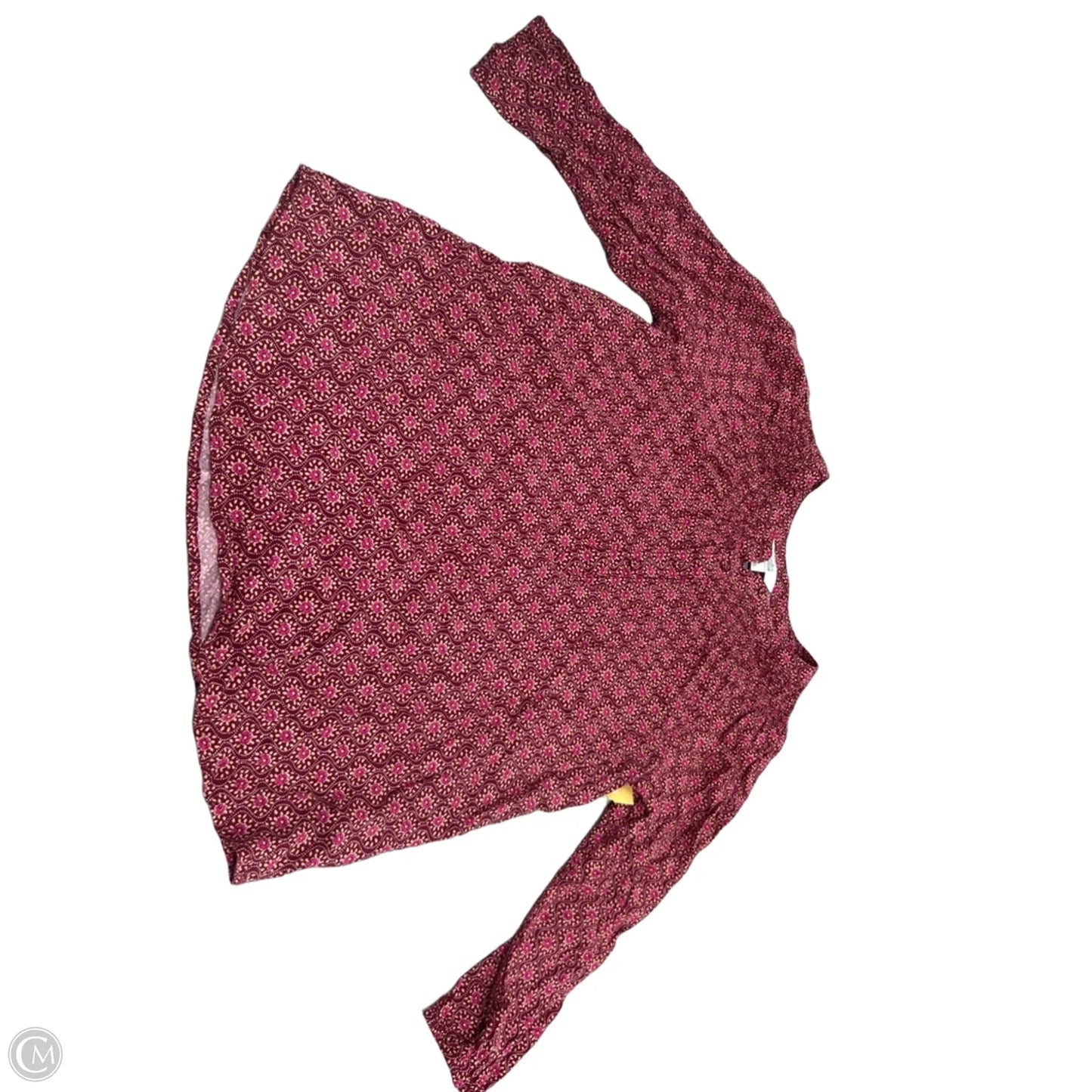 Top 3/4 Sleeve By Croft And Barrow In Floral Print, Size: S