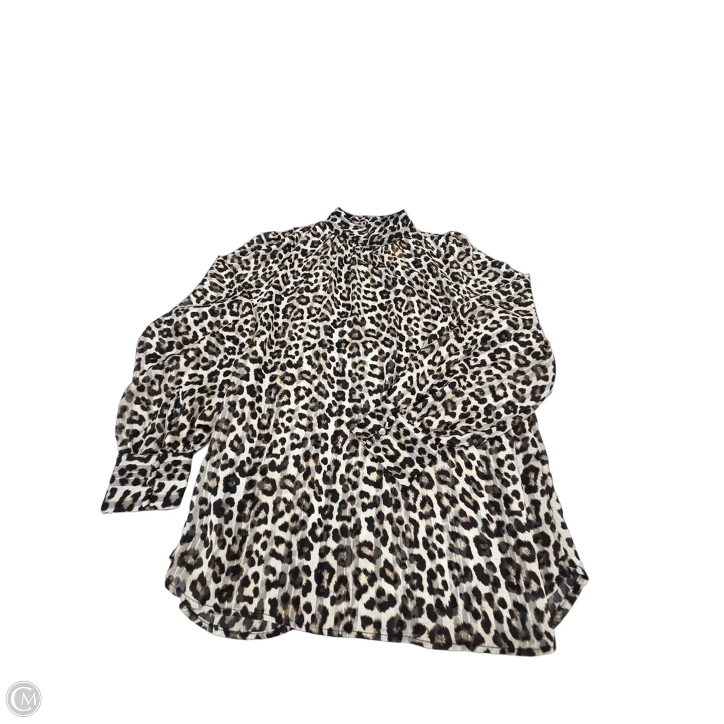Top Long Sleeve By H&m In Animal Print, Size: M