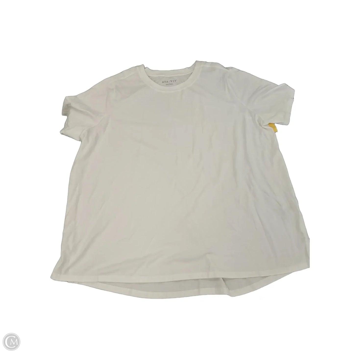 Top Short Sleeve By Ava & Viv In White, Size: 2x
