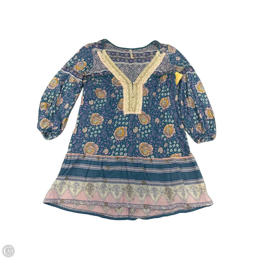 Top 3/4 Sleeve By Free People In Floral Print, Size: Xs