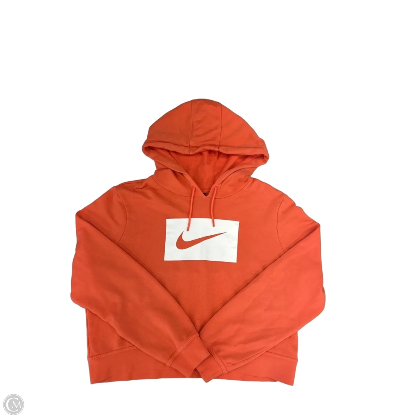 Athletic Sweatshirt Hoodie By Nike In Orange, Size: L