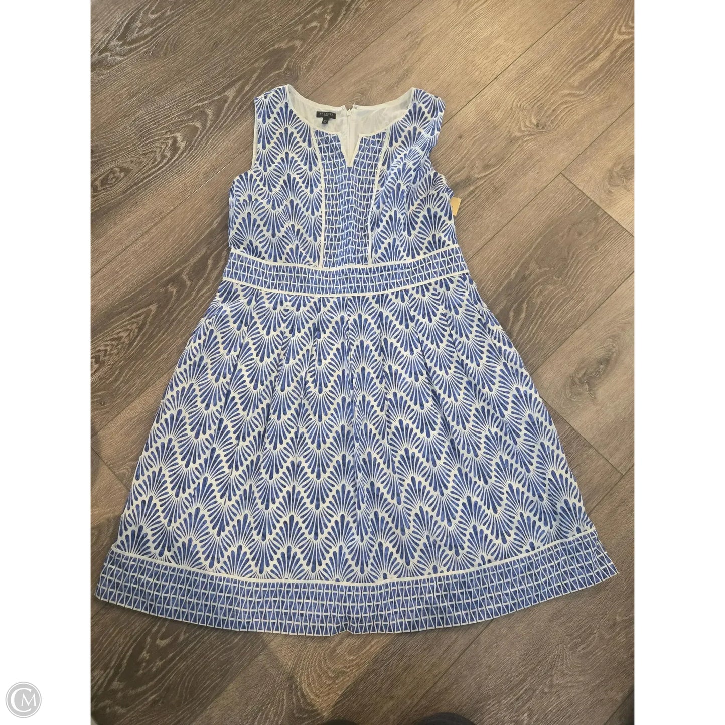 Dress Casual Midi By Talbots In Blue & White, Size: Xl