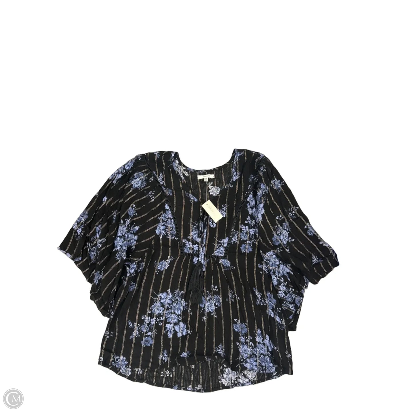 Top Short Sleeve By Maurices In Black & Blue, Size: Xs