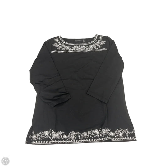 Top Long Sleeve By Susan Graver In Black, Size: S