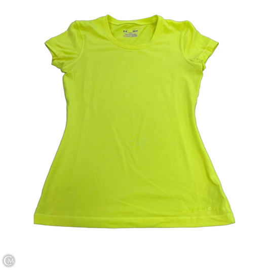 Athletic Top Short Sleeve By Under Armour In Yellow, Size: S