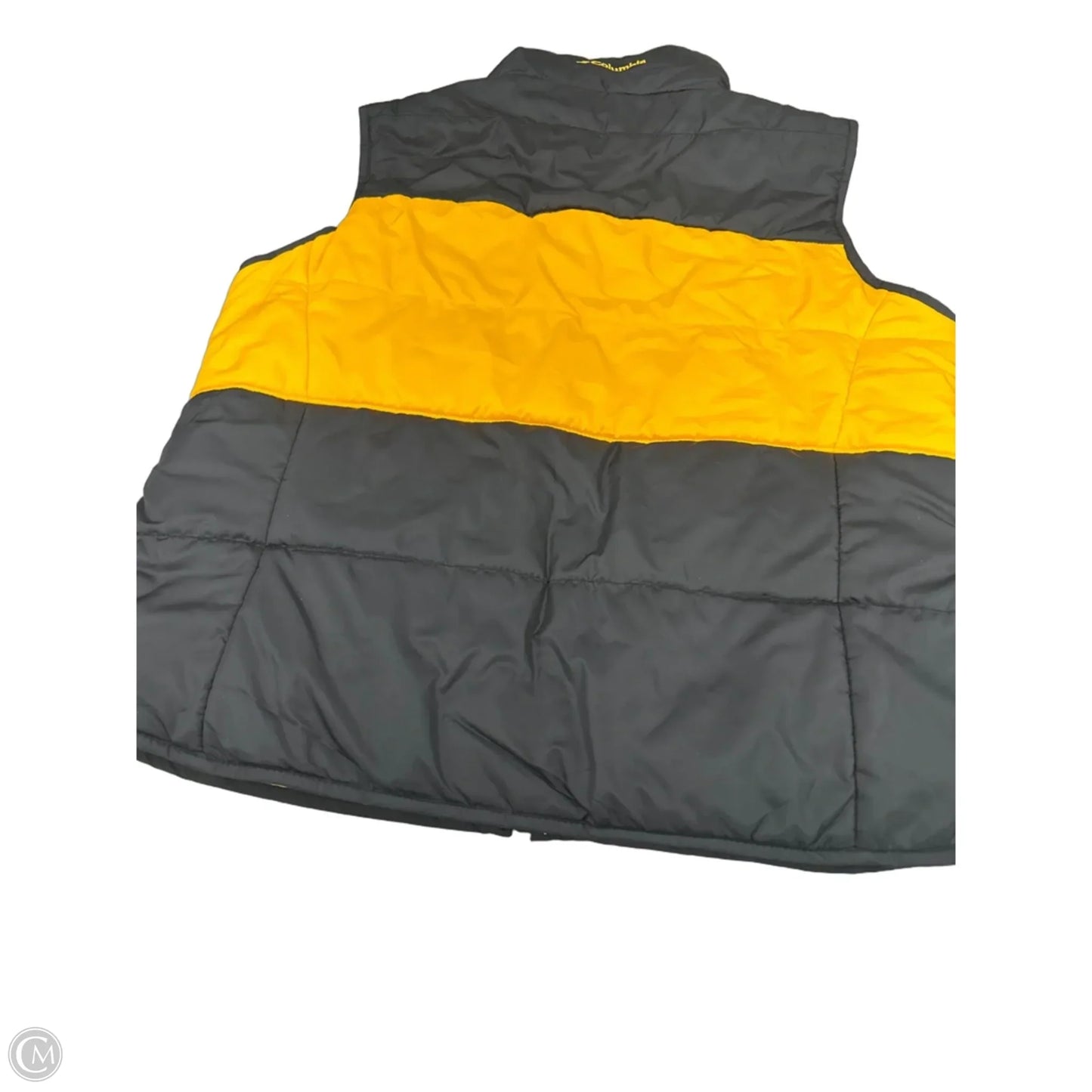 Vest Puffer & Quilted By Columbia In Black & Yellow, Size: L