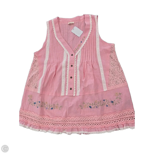 Top Sleeveless By Pol In Pink, Size: M