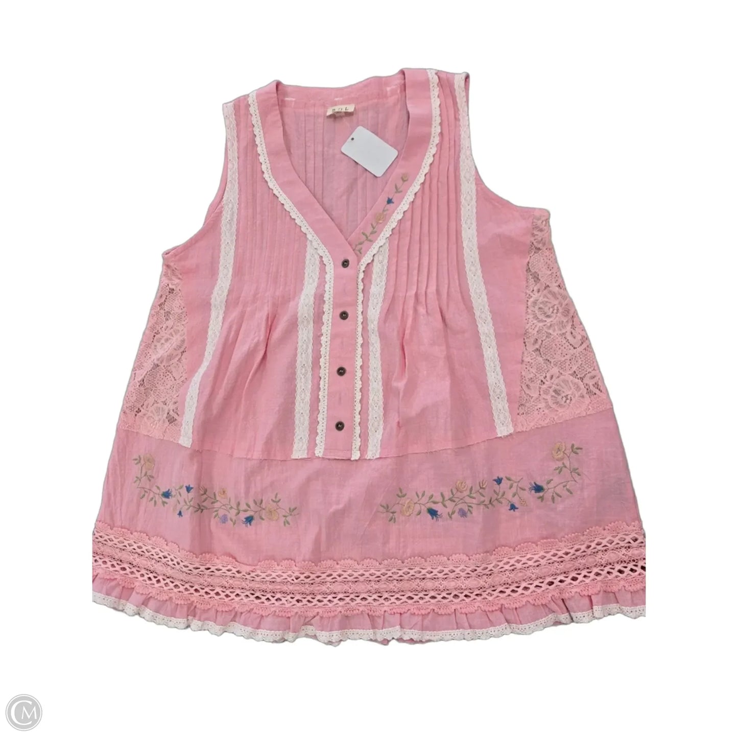 Top Sleeveless By Pol In Pink, Size: M