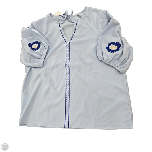 Top Short Sleeve By Cme In Blue, Size: Xl