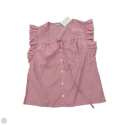 Top Short Sleeve By Miss Sparkling In Red & White, Size: S