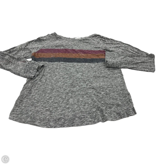 Top Long Sleeve By Evereve In Grey, Size: M