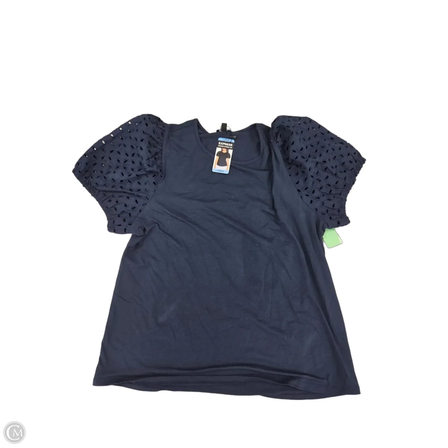 Top Short Sleeve By Express In Navy, Size: L