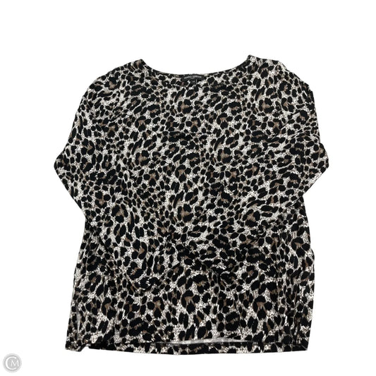 Top Long Sleeve By Mario Serrani In Animal Print, Size: L