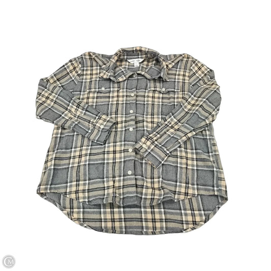 Top Long Sleeve By Old Navy In Plaid Pattern, Size: M