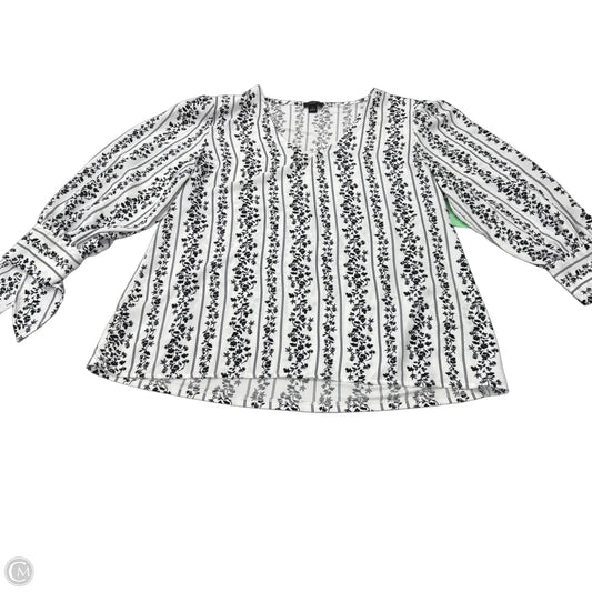 Top Long Sleeve By Ann Taylor In Black & White, Size: L