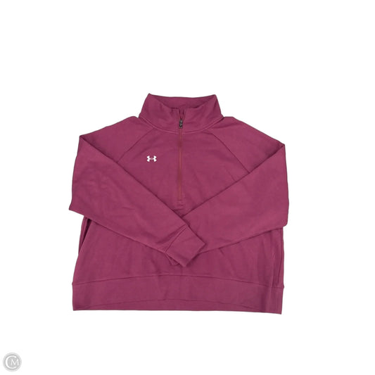 Athletic Top Long Sleeve Crewneck By Under Armour In Purple, Size: Xxl