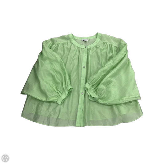 Top Long Sleeve By Current Air In Green, Size: L