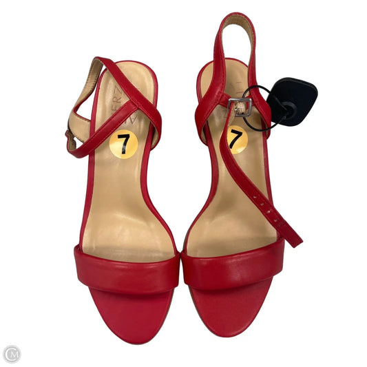 Sandals Heels Block By Naturalizer In Red, Size: 7