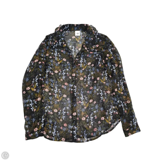 Top Long Sleeve By Cabi In Floral Print, Size: S