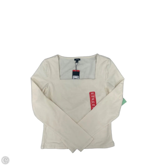 Top Long Sleeve By Express In Cream, Size: Xs