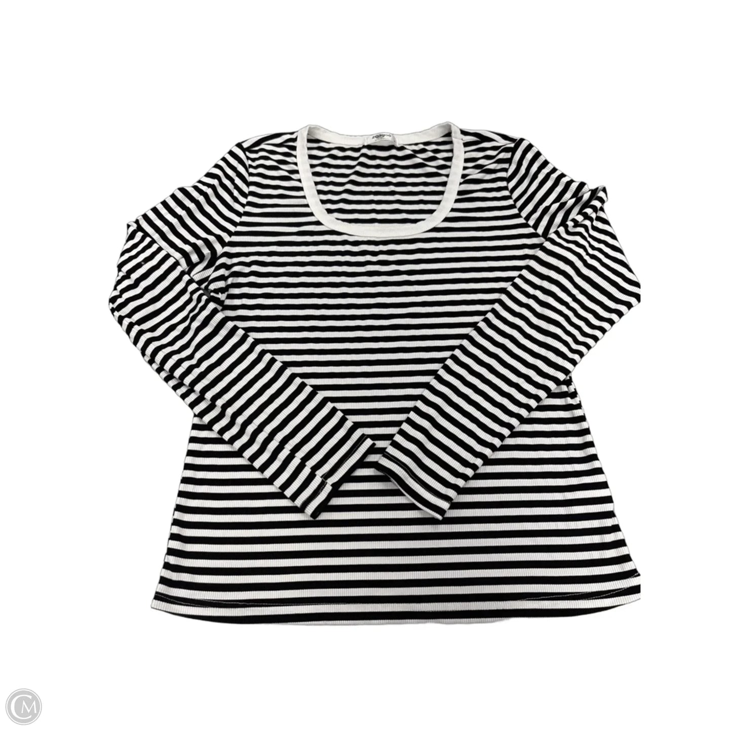 Top Long Sleeve By Zeagoo In Black & White, Size: Xl